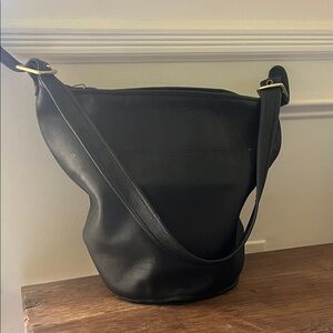Coach Black Leather Hobo Bag with Gold Hardware